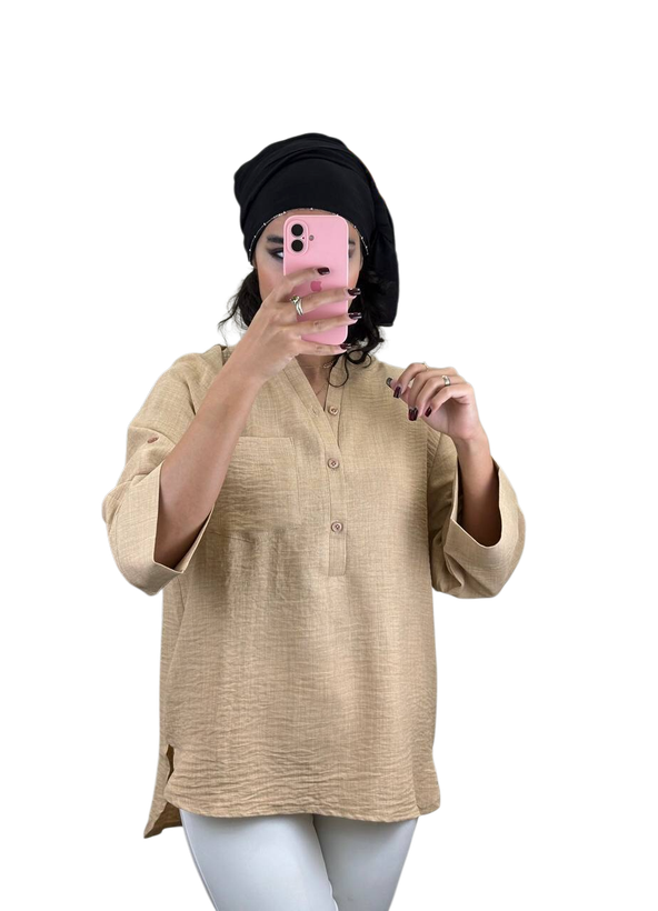 Women’s Free Size Closed-Front Chanton Shirt/Blouse