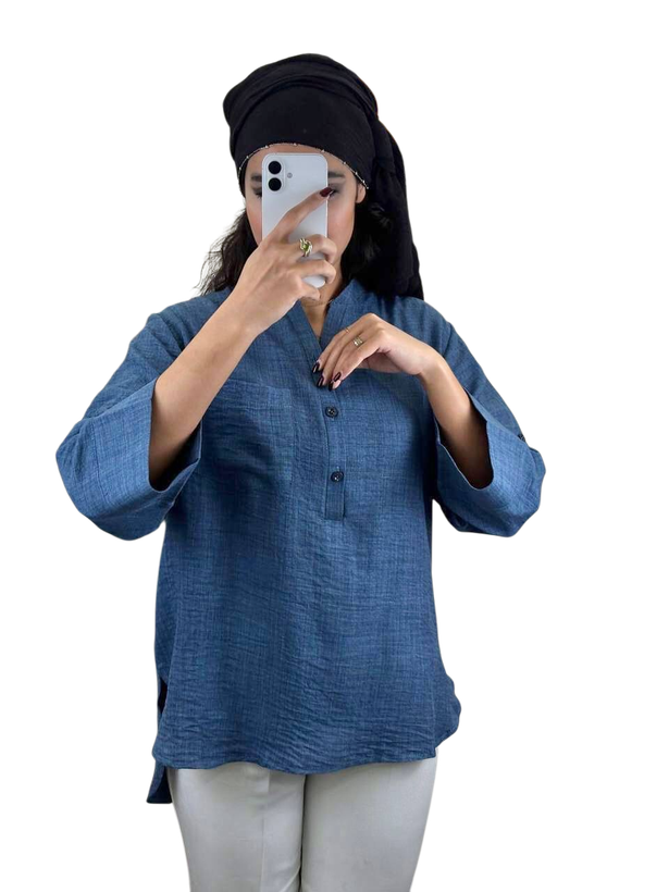 Women’s Free Size Closed-Front Chanton Shirt/Blouse